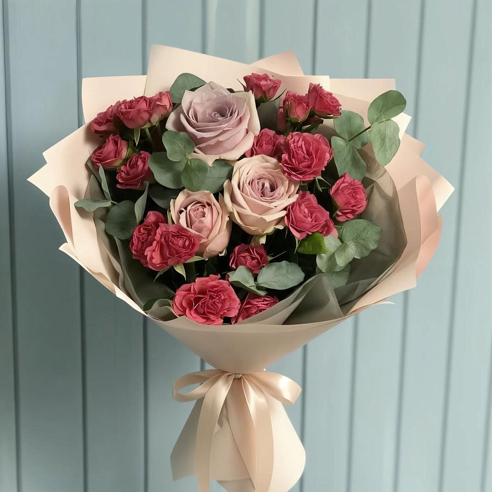 Букет цветов из: Гвоздики и Розы в Новый Адыгея