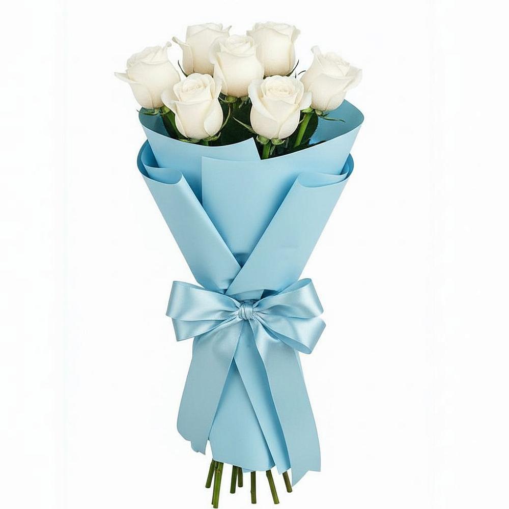 Букет 7 белых роз Проуд в Новый Адыгея