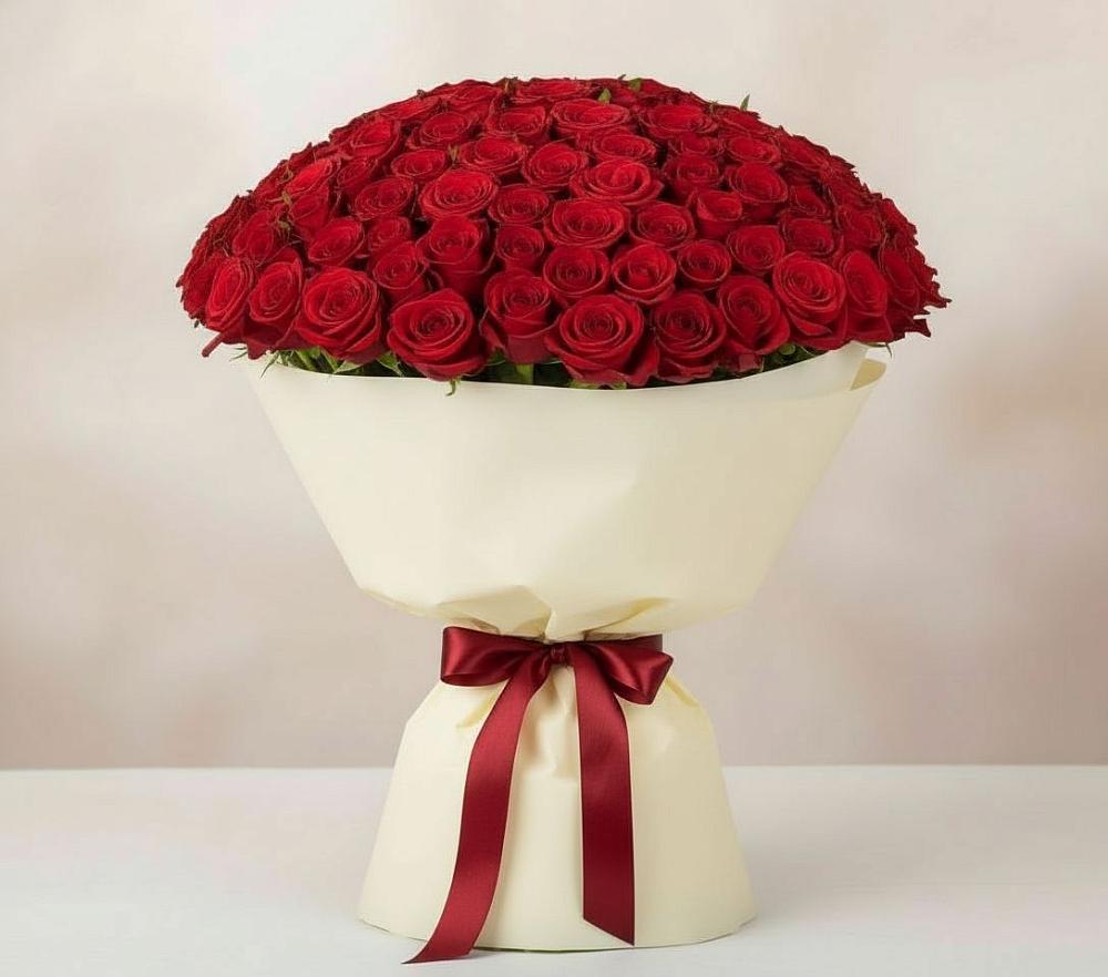 Букет 101 Красная роза Милано в Новый Адыгея