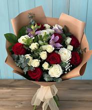 Букет цветов из:  Розы и Альстромерии в Новый Адыгея