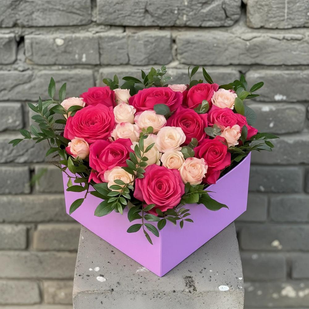 Цветочная композиция из Розы в коробке в Новый Адыгея