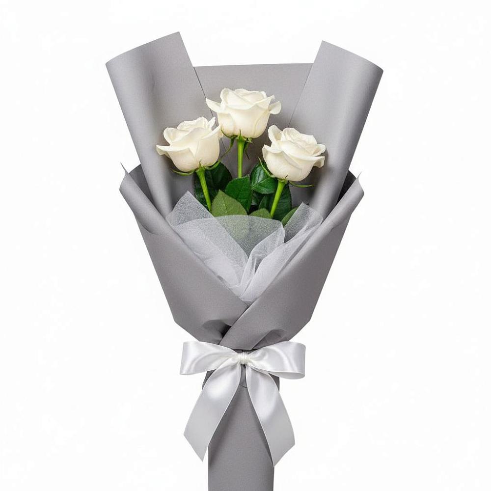 Букет 3 белые розы в Новый Адыгея