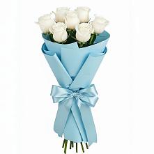 Букет 7 белых роз Проуд в Новый Адыгея