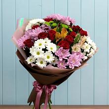 Букет цветов из:  Розы, Хризантемы и Альстромерии в Новый Адыгея