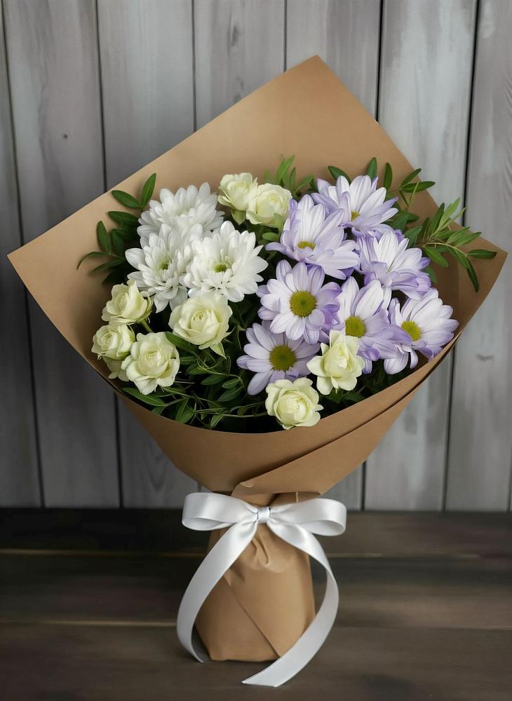 Букет цветов из: Хризантемы и Розы в Новый Адыгея